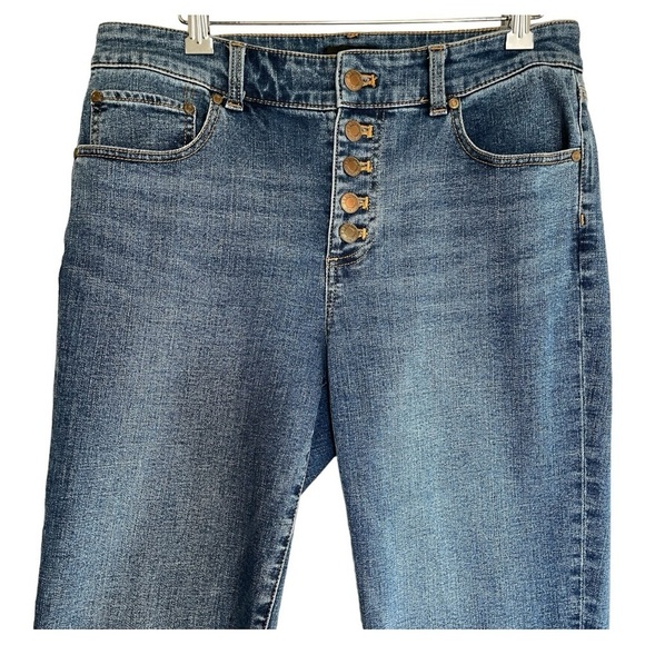 Talbots High Rise Button Fly Straight Leg Jeans | Size 4 - Picture 3 of 11